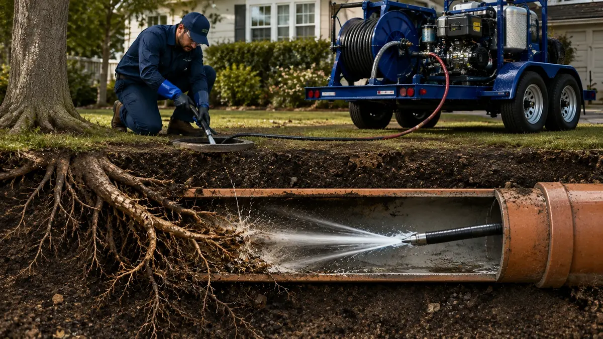 Tree Root Removal with Hydro Jetting in Fairfield